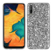 Glittery poeder schokbestendig TPU Case voor Galaxy A50 (zilver)