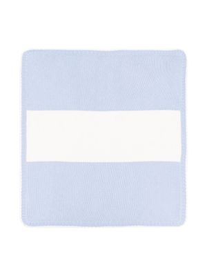 La Stupenderia couverture rayée en maille - Bleu