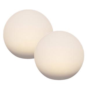 Solar bol lamp - 2x - kunststof - D30 cm - warm wit - tuinverlichting