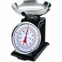 TERRAILLON 14477 Retro Deco mechanische weegschaal - 5 kg - 1L schaal - grote wijzerplaat - metaal - zwart