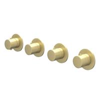 Afbouwdeel IVY Bond Inbouwthermostaat 3 Stopkranen Symmetry Met Ronde Rozetten Geborsteld Mat Goud PVD Afbouwdeel IVY Bond Inbouwthermostaat 3 Stopkranen Symmetry Met Ronde Rozetten Geborsteld Mat Goud PVD