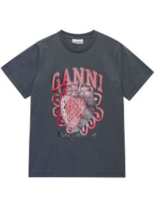 GANNI t-shirt en coton biologique à imprimé graphique - Noir