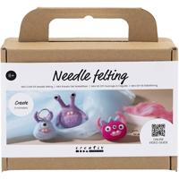 Creativ Company Mini hobbyset naaldvilten, monster, diverse kleuren, 1 doos