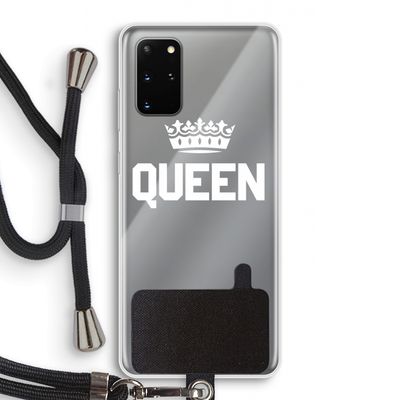 Queen zwart: Samsung Galaxy S20 Plus Transparant Hoesje met koord