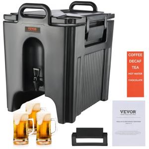 VEVOR Heet- en koudedrankdispenser Drankdispenser 37,6 l, LDPE Heet- en koudwaterfontein Grote drankendispenser met kraan voor koffie, koude melk, water, sap etc. Geïsoleerde kan 1-2 personen