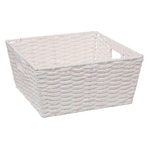 5Five Rieten opbergmand - gevlochten vierkant - wit - 31 x 31 x 15 cm