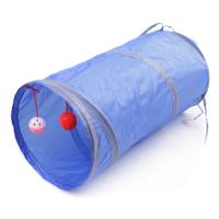 Huisdier benodigdheden kat ring papier twee-weg tunnel kan geschikt voor vouwen Cat Channel (blauw)