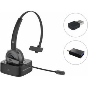 Conceptronic POLONA03BDA hoofdtelefoon/headset Hoofdtelefoons Hoofdband Kantoor/callcenter Bluetooth Oplaadhouder Zwart