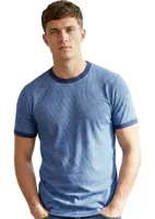 Hemd korte mouw, blauwe streep M2000 - Duurzaam heren ondershirt - T-shirt