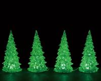 Kerstfiguur Crystal lighted tree 3 color changeable small set of 4 4,5V LEMAX - Lemax