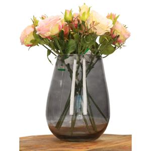 DK Design Bloemenvaas Mira - druppel vorm vaas - smoke glas - D20 x H22 cm - Vazen