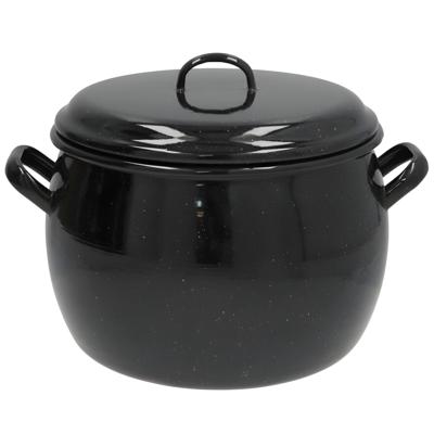 Gerimport kook / soeppan - zwart - D24 cm - 9 ltr - alle warmte bronnen - emaille