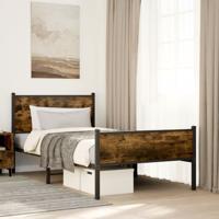 Bedframe zonder matras metaal gerookt eikenkleurig 100x190 cm