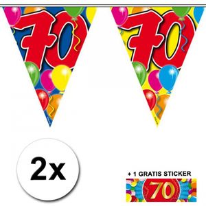 2x vlaggenlijn 70 jaar met gratis sticker