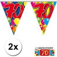 2x vlaggenlijn 70 jaar met gratis sticker