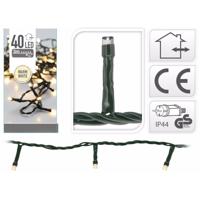 Kerstverlichting lichtsnoer - 2x - 40 led lampjes - warm wit - 300 cm - kerstlampjes
