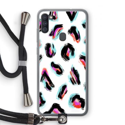 Cheetah color: Samsung Galaxy A11 Transparant Hoesje met koord
