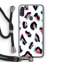 Cheetah color: Samsung Galaxy A11 Transparant Hoesje met koord