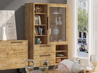Vitrinekast HALO 1 deur 2 lades 7 opbergvakken wotan eik - thumbnail