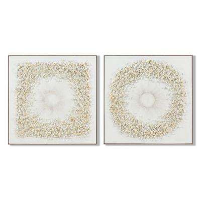 Schilderij Home ESPRIT Wit Cirkels 102 x 4,5 x 102 cm (2 Stuks)