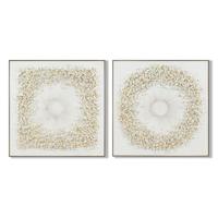 Schilderij Home ESPRIT Wit Cirkels 102 x 4,5 x 102 cm (2 Stuks)