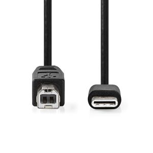 Nedis CCGL60650BK10 USB-kabel 1 m USB 2.0 USB B USB A Zwart