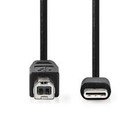 Nedis CCGL60650BK10 USB 2.0 kabel USB-C male - USB-B male 1 meter - thumbnail