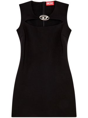 Diesel robe courte à plaque logo - Noir