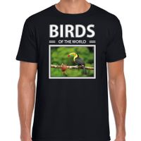 Toekans t-shirt met dieren foto birds of the world zwart voor heren
