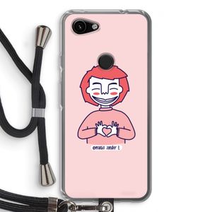 Hartje: Pixel 3a Transparant Hoesje met koord
