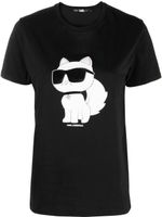 Karl Lagerfeld t-shirt Ikon Choupette en coton biologique - Noir - thumbnail