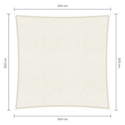 Sunfighter schaduwdoek vierkant wit 5x5m.