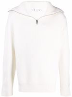 Off-White pull zippée en maille - Blanc