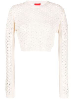 Cashmere In Love pull Ria en crochet - Blanc