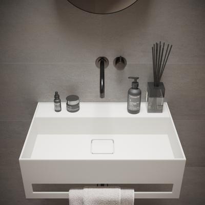 Fontein Ideavit Solidbliss 60x40x20 cm Solid Surface Handdoek Ophang Mogelijkheid Mat Wit Ideavit