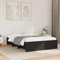 Bedframe bewerkt hout zwart 140x200 cm