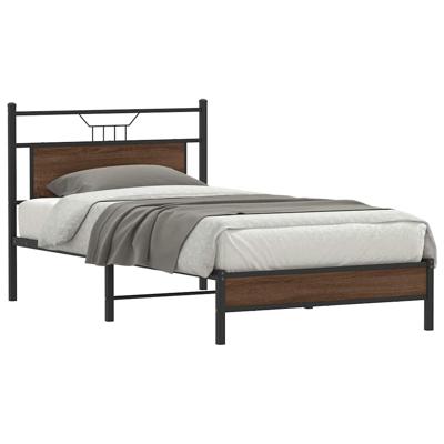 Bedframe zonder matras bewerkt hout bruin eikenkleur 100x200 cm