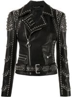 Philipp Plein veste de moto à ornements cloutés - Noir - thumbnail