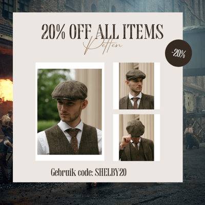 Arran Pet | Harris Tweed | 8-panelen | Groen/Bruin | Peaky Blinders