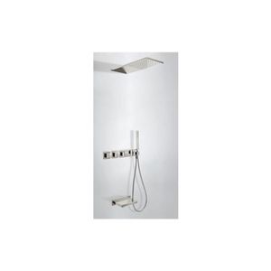 Tres Cuadro inbouw badthermostaat combinatie met handdouche en waterval baduitloop staal 20735305AC