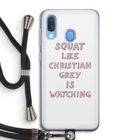 Christian Grey: Samsung Galaxy A40 Transparant Hoesje met koord