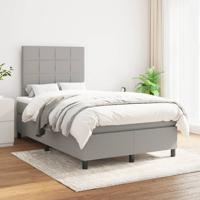 Boxspring met matras stof lichtgrijs 120x200 cm