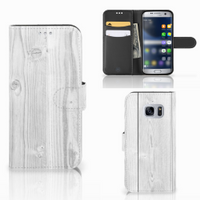 Samsung Galaxy S7 Book Style Case White Wood