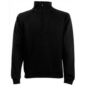 Zwarte fleece sweater/trui met rits kraag voor heren/volwassenen 2XL (EU 56)  -