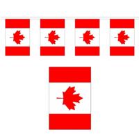 Canada Vlaggetjes vlaggenlijn slinger - 900 cm - polyester - binnen/buiten - versiering/feestartikel Canada Vlaggetjes vlaggenlijn slinger - 900 cm - polyester - binnen/buiten - versiering/feestartikel