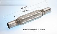Flexibele slang, uitlaatsysteem VEGAZ, Diameter (mm)45mm - thumbnail