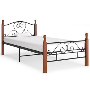 Bedframe metaal zwart 90x200 cm