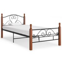 Bedframe metaal zwart 90x200 cm - thumbnail