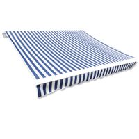 VidaXL Luifeldoek 6x3 m canvas blauw en wit