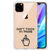 Apple iPhone 11 Pro Max Anti Shock Case Finger Don't Touch My Phone - thumbnail